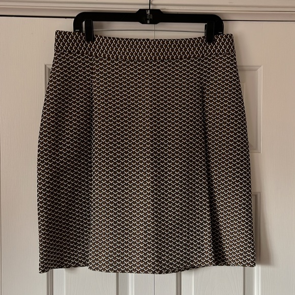 Marks & Spencer Collection Pleated Bronze Geometric Print Skirt 10 Long. - Picture 3 of 8